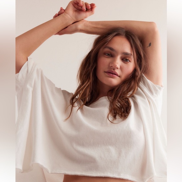 Free People CC Tee Shirt Oversized Size Medium White - Picture 2 of 5